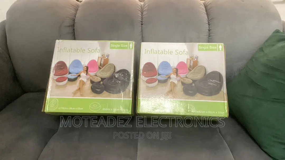 Nordic Style Inflatable Sofa Chair, Foot Rest/Manual Pump