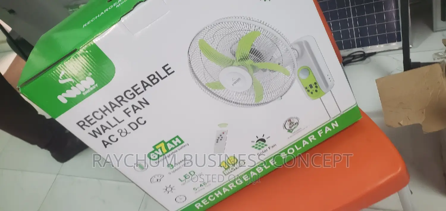 Iwin Wall Rechargeable Fan 16inches With 6v7ah Battery