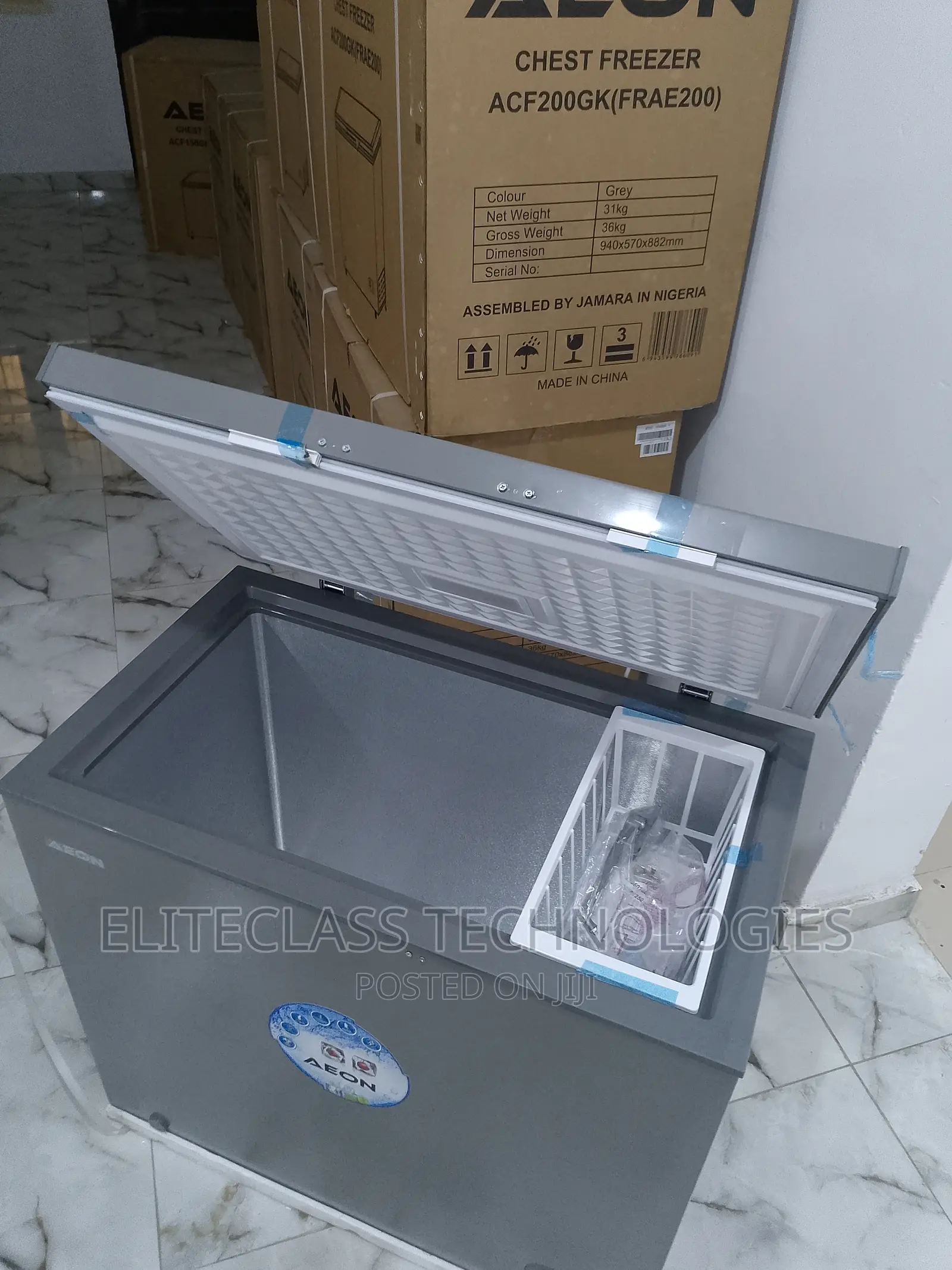 Aeon ACF200GK 202 Litre Chest Freezer Grey Colourr600a