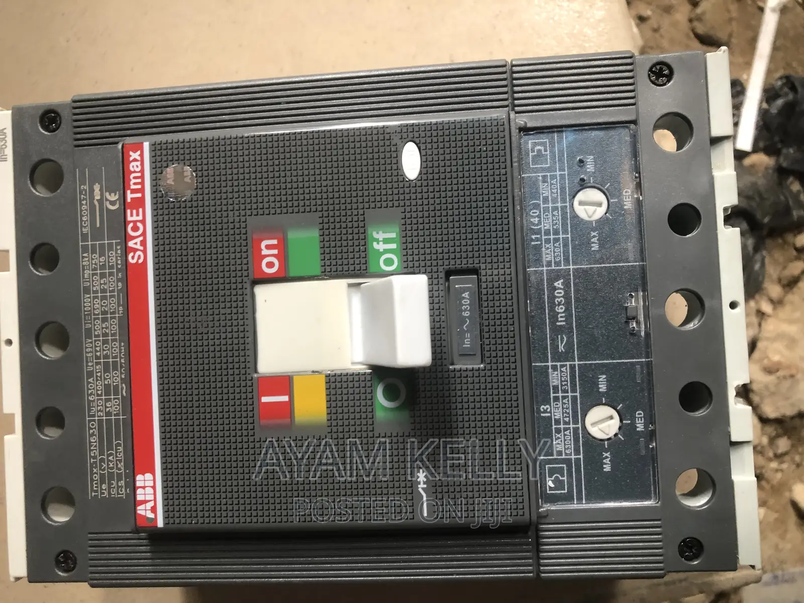 ABB Sace Tmax 630amps 3pole