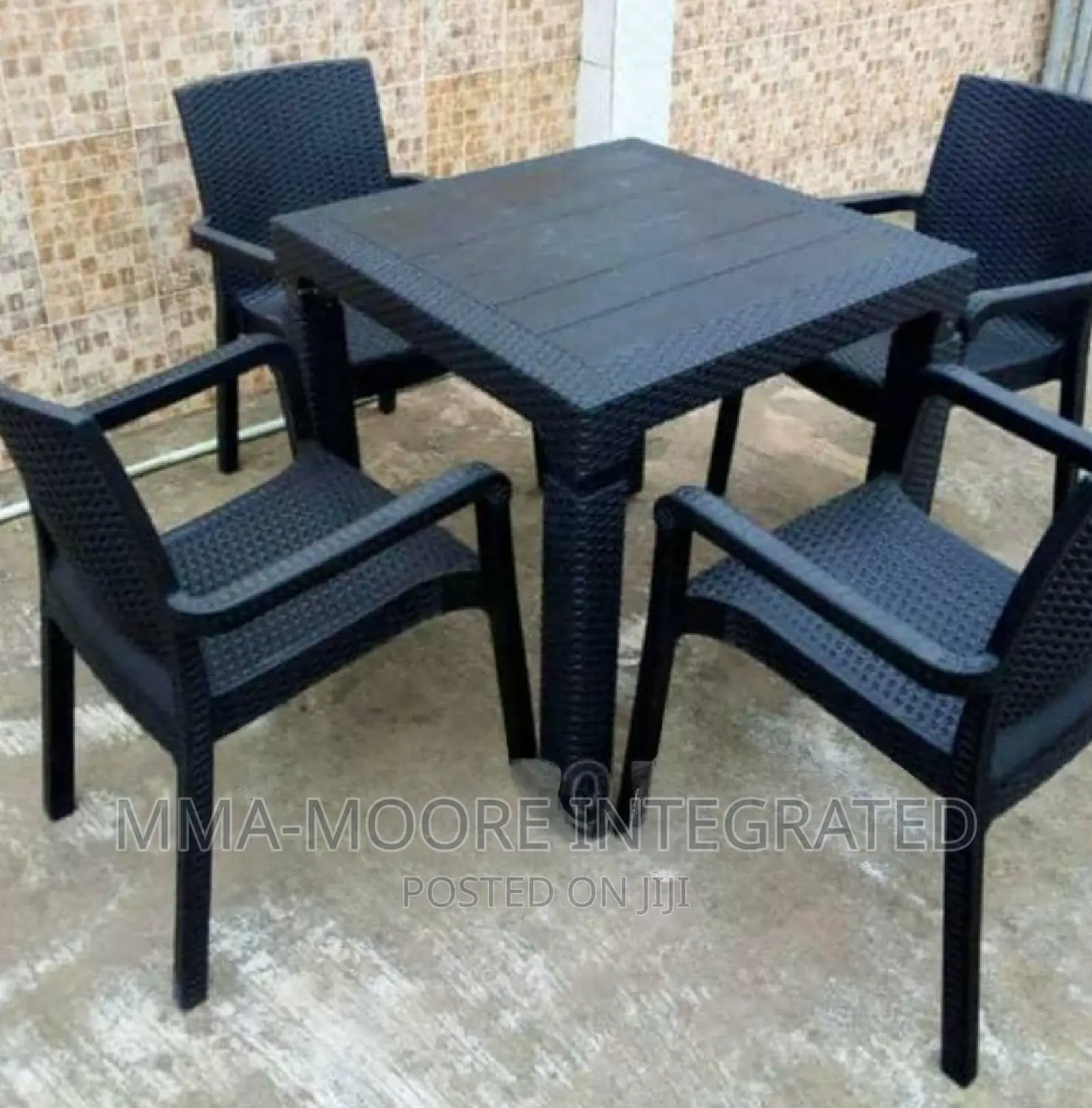 Set of Rattan Outdoor Cane Chairs