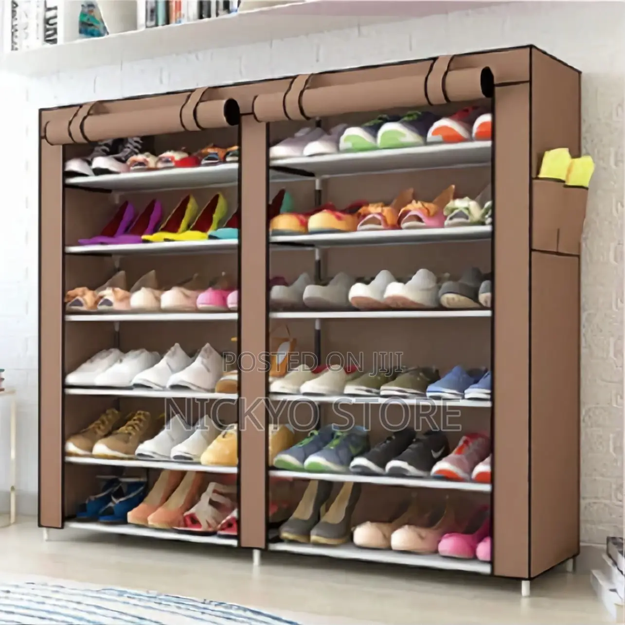 Double Row Modern Minimalist Non-Woven Shoe Cabinet Roller