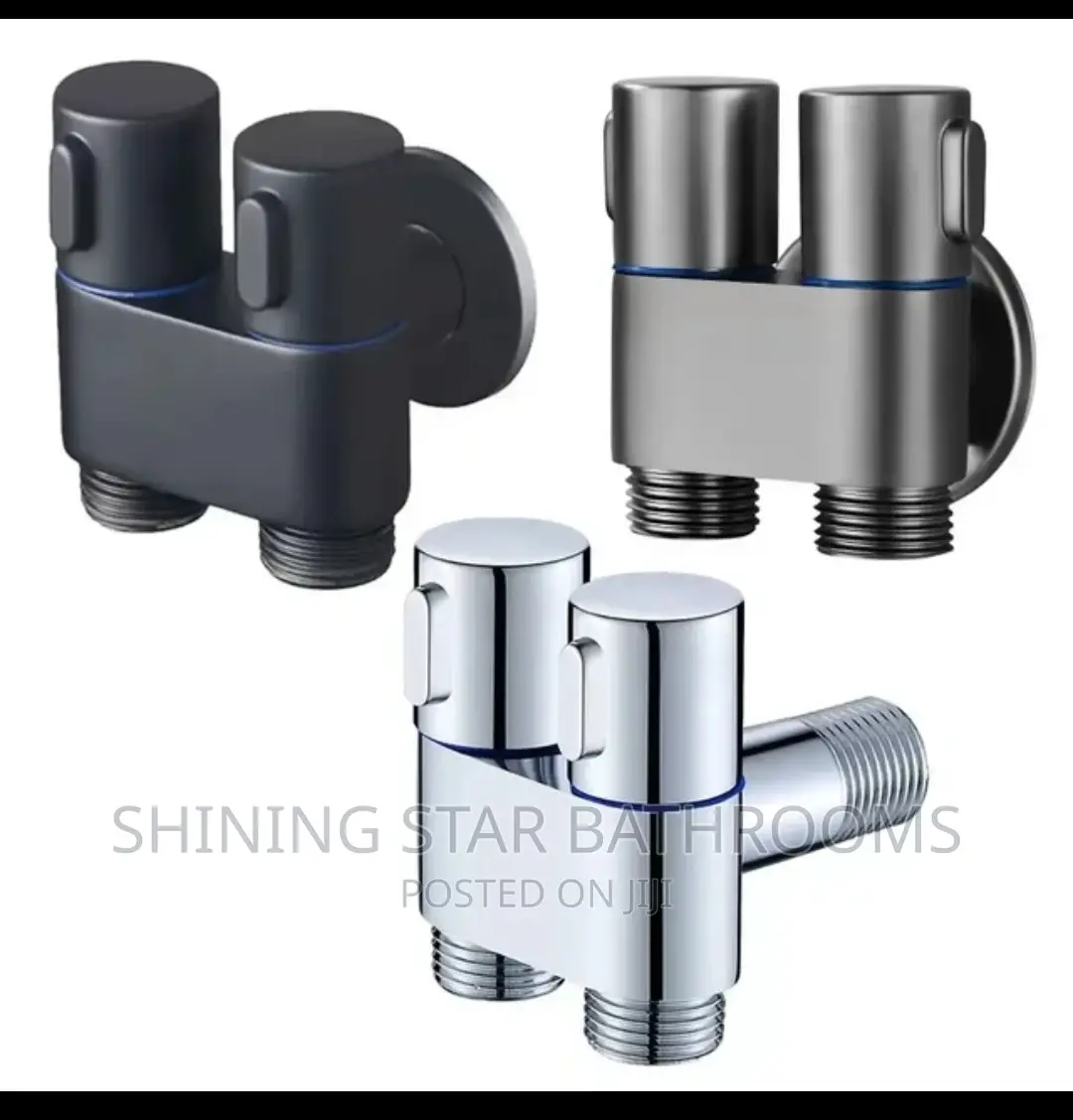 Gun Grey Double Control Angle Valve With Pressing Shower
