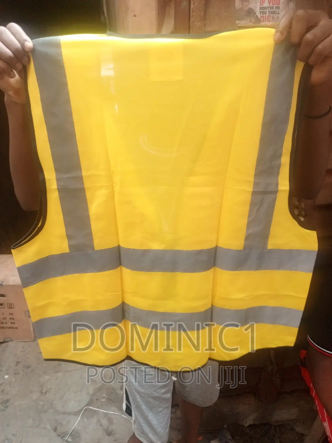 Yellow Reflective Jacket With Pocket And Zip