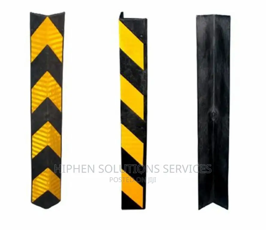 Black And Yellow L Shape Rubber Corner Guard, Size: 800 Mm L