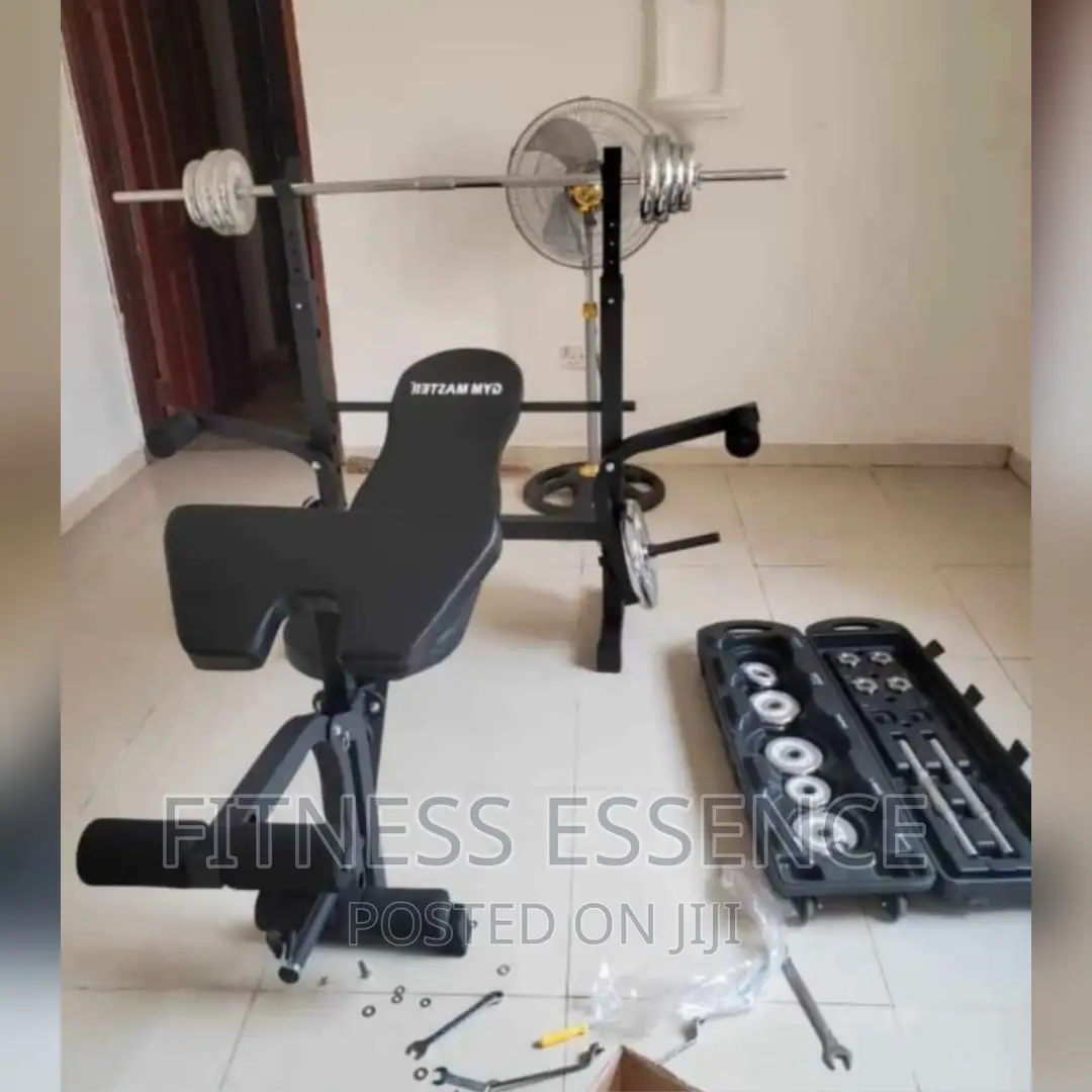 Exercise Bench With Chrome Dumbbell