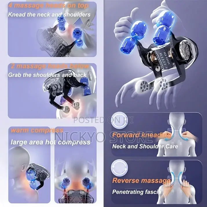 Electric Neck Shoulder Massager (Shiatsu Deep Tissue Massager)