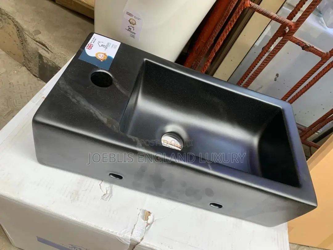 Matt Black Rectangle Wall Hung Basin