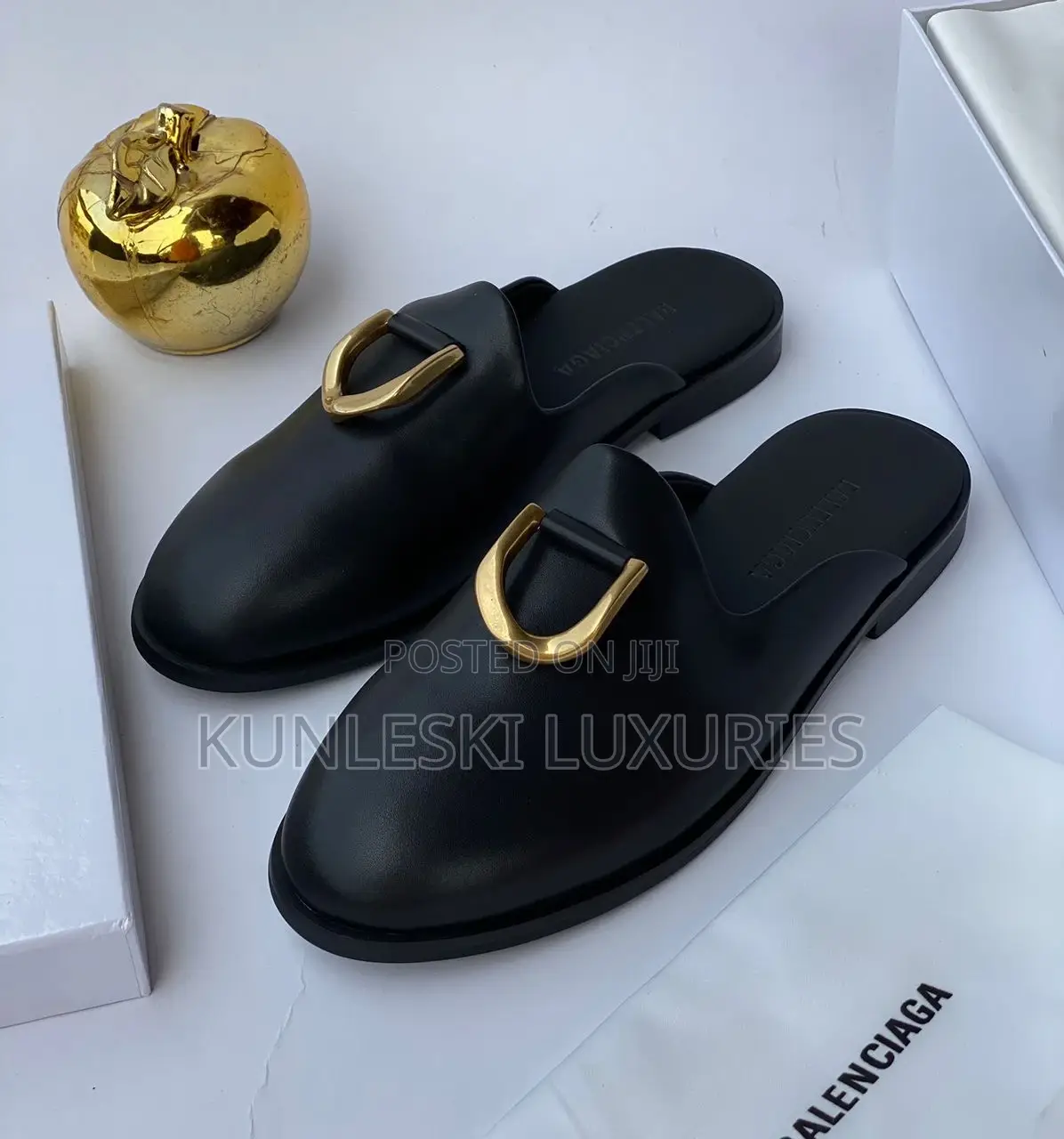 Original Balenciaga Men Leather Half Shoe
