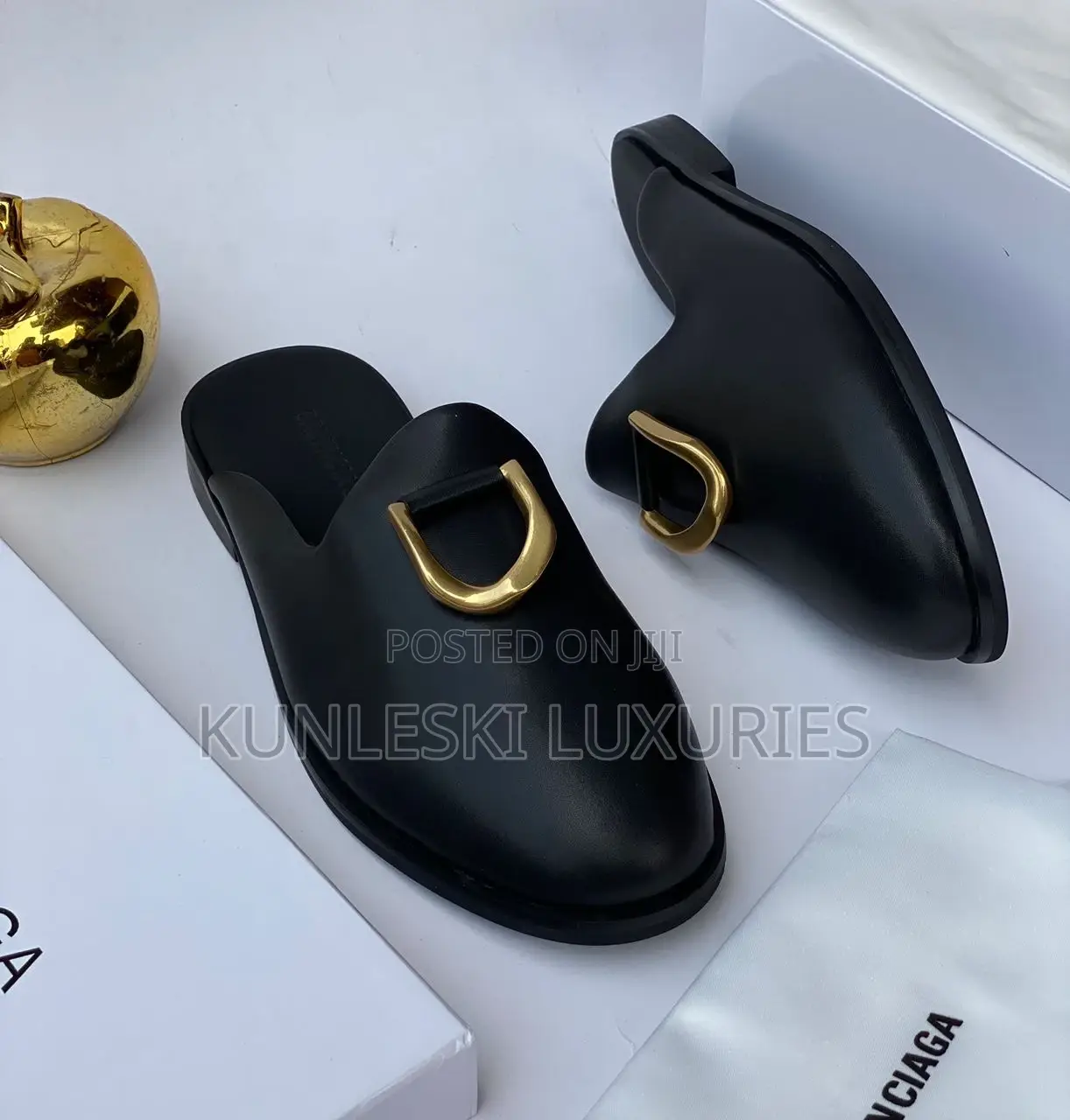 Original Balenciaga Men Leather Half Shoe