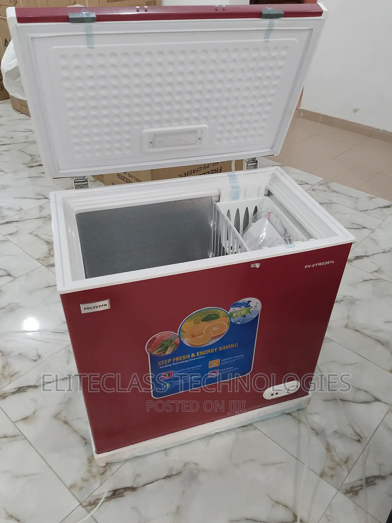 Polystar Stylish Interior Chest Freezer - Pv-Cfrd261l - 261L
