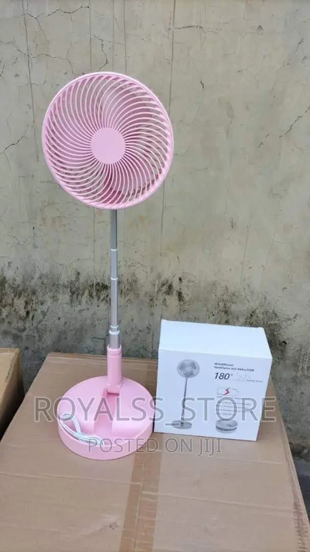 Rechargeable Foldable Fan With Adjustable Height, Long-Lasting Battery
