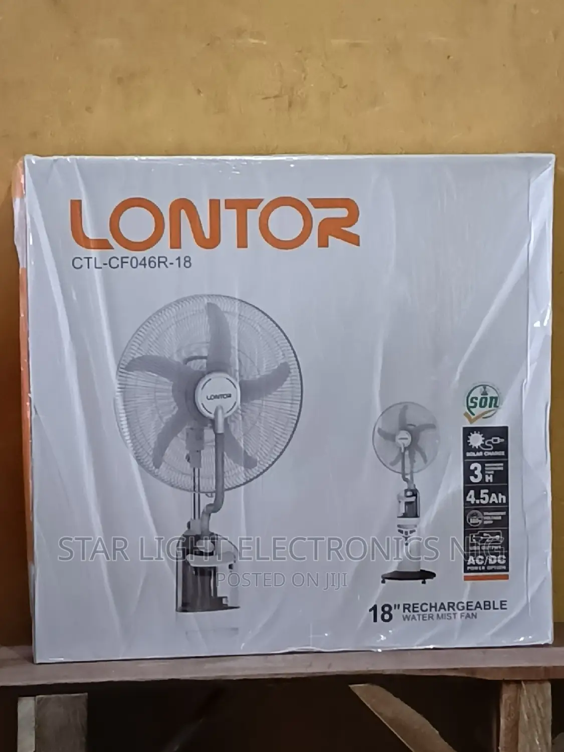 Rechargeable Mist Fan 18 Inches Lontor