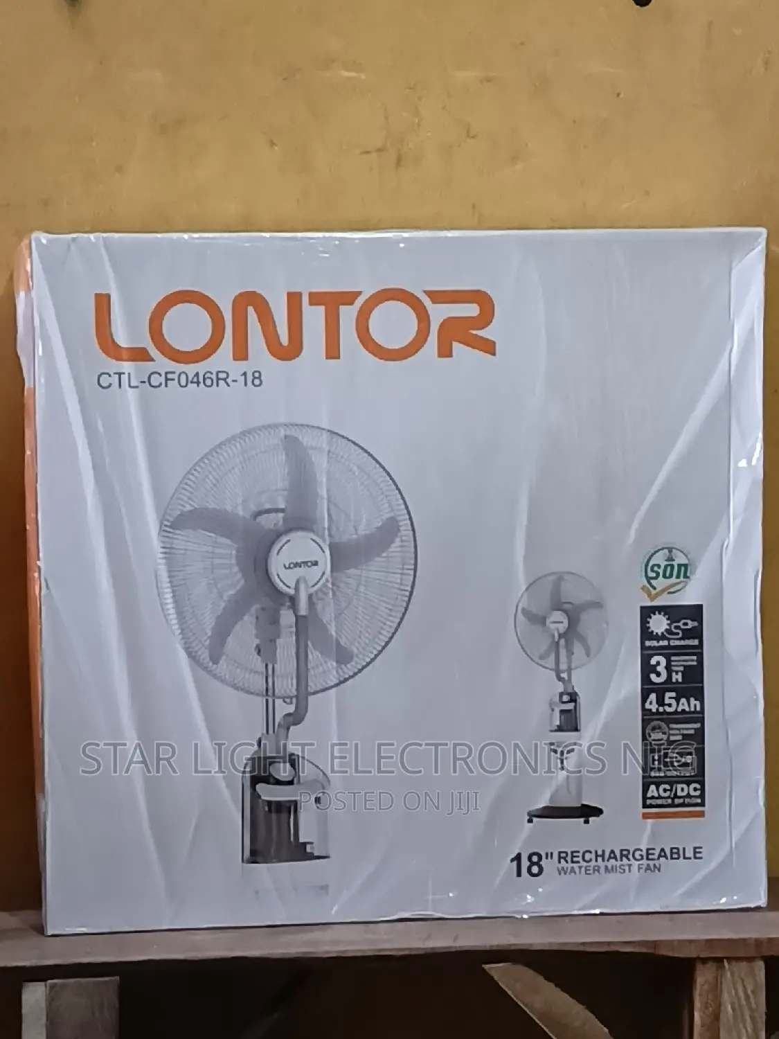 Rechargeable Mist Fan 18 Inches Lontor