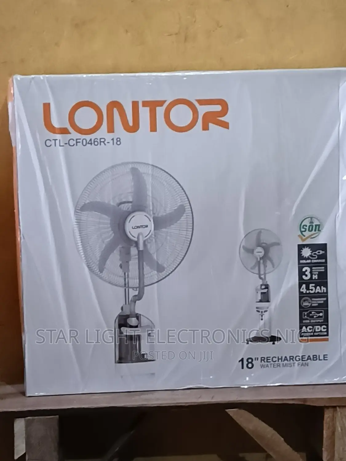 Rechargeable Mist Fan 18 Inches Lontor