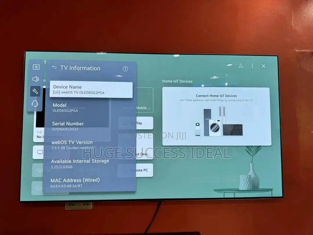 LG 65 Inch EVO Gallery Edition Ultra HD Smart OLED TV
