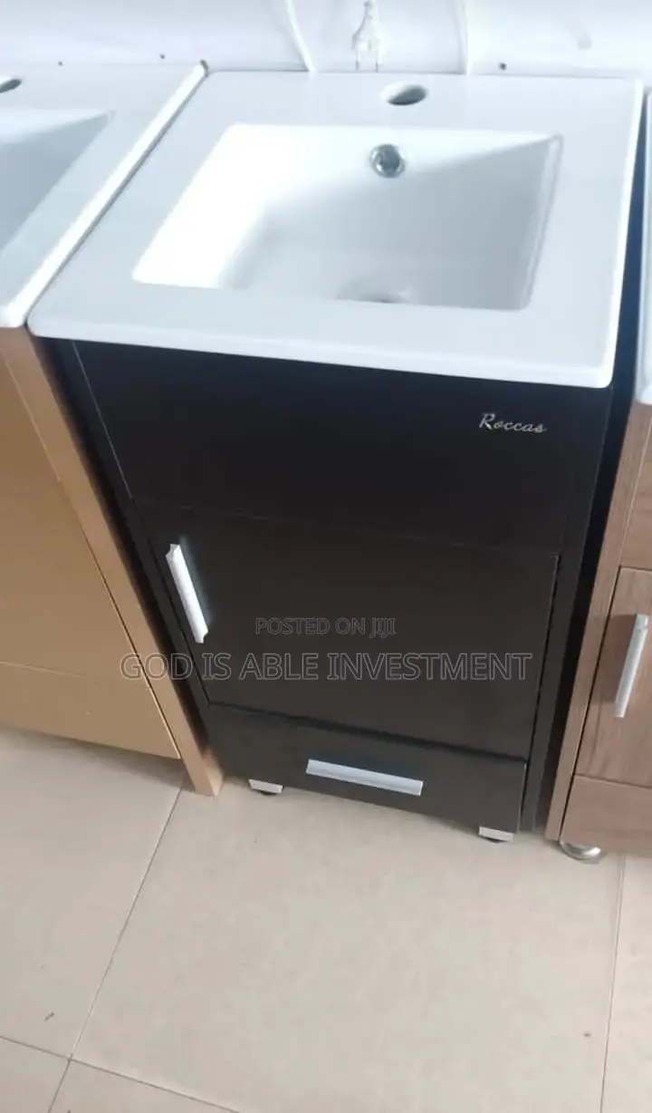 Black White Cabinet. Basin