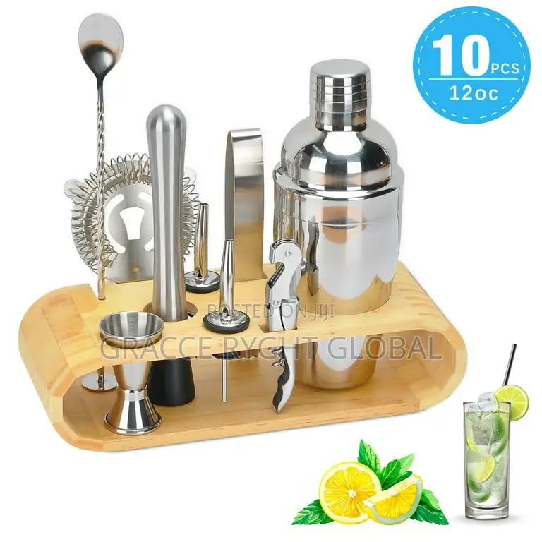10pcs Stainless Cocktail Shaker Set