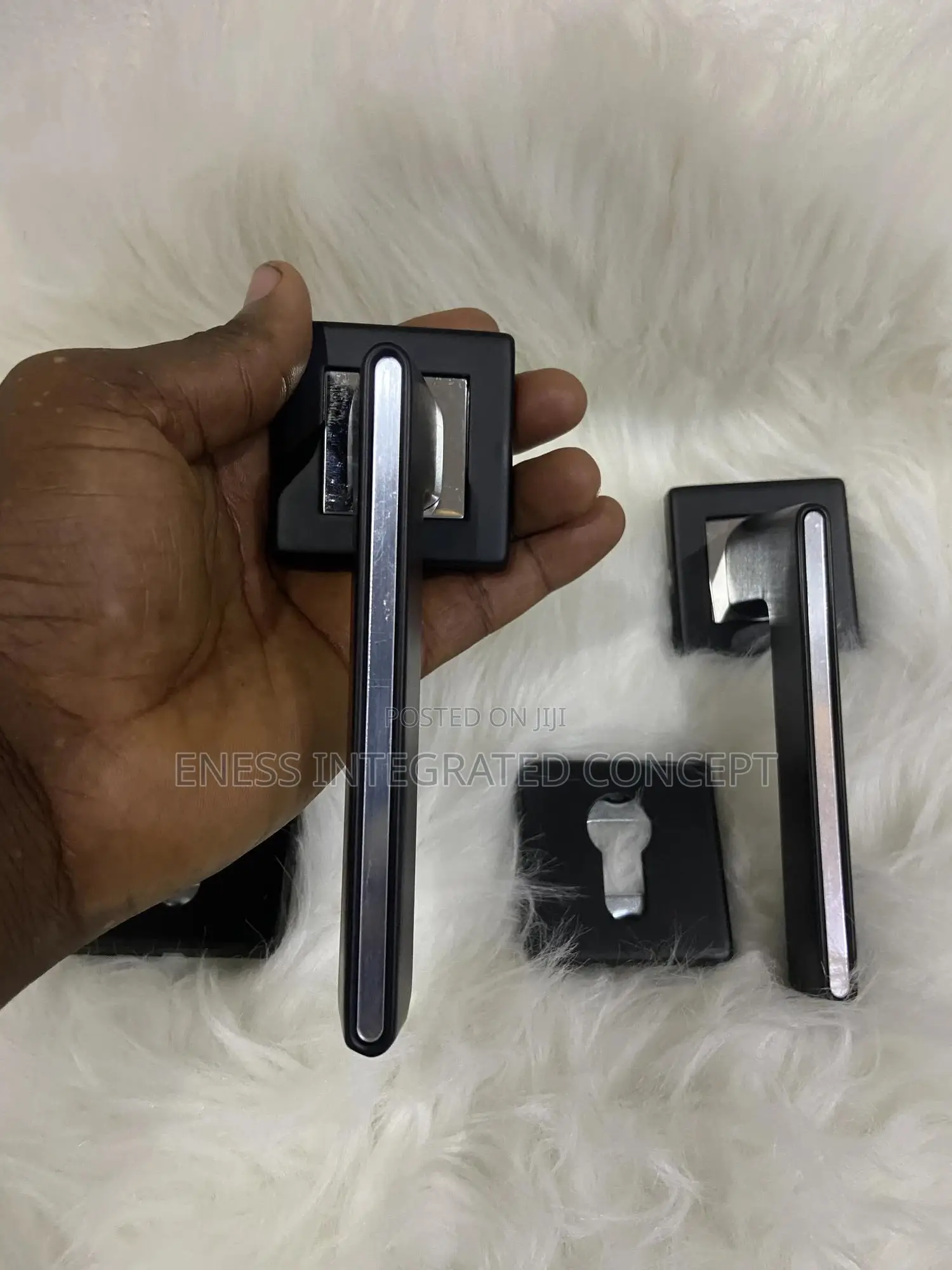 Black Coated Flush Door Lock Set
