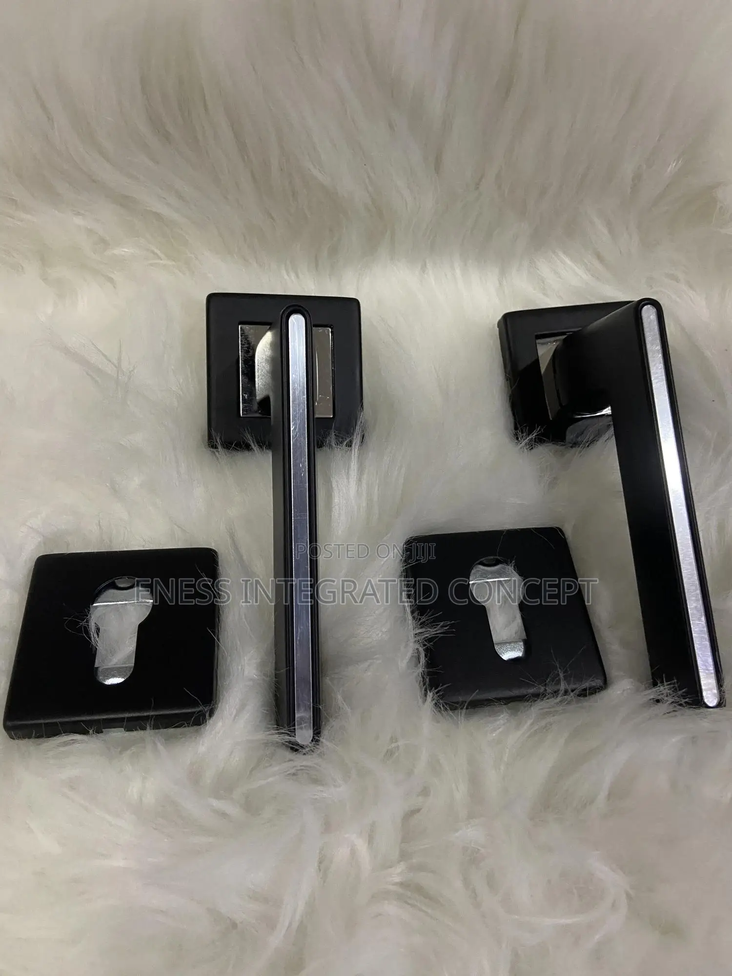 Black Coated Flush Door Lock Set