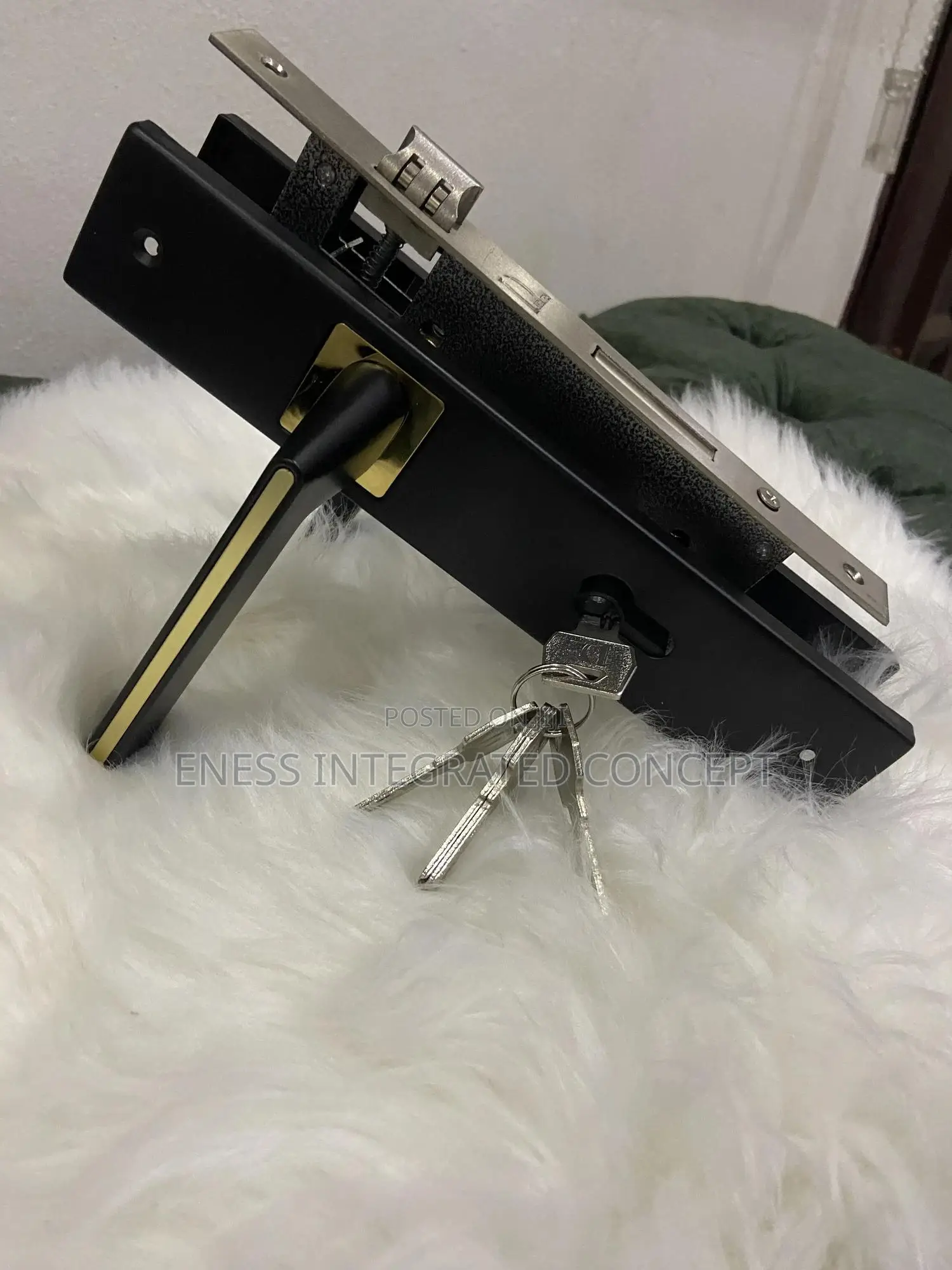 Simplified Black Coated Door Lock Set