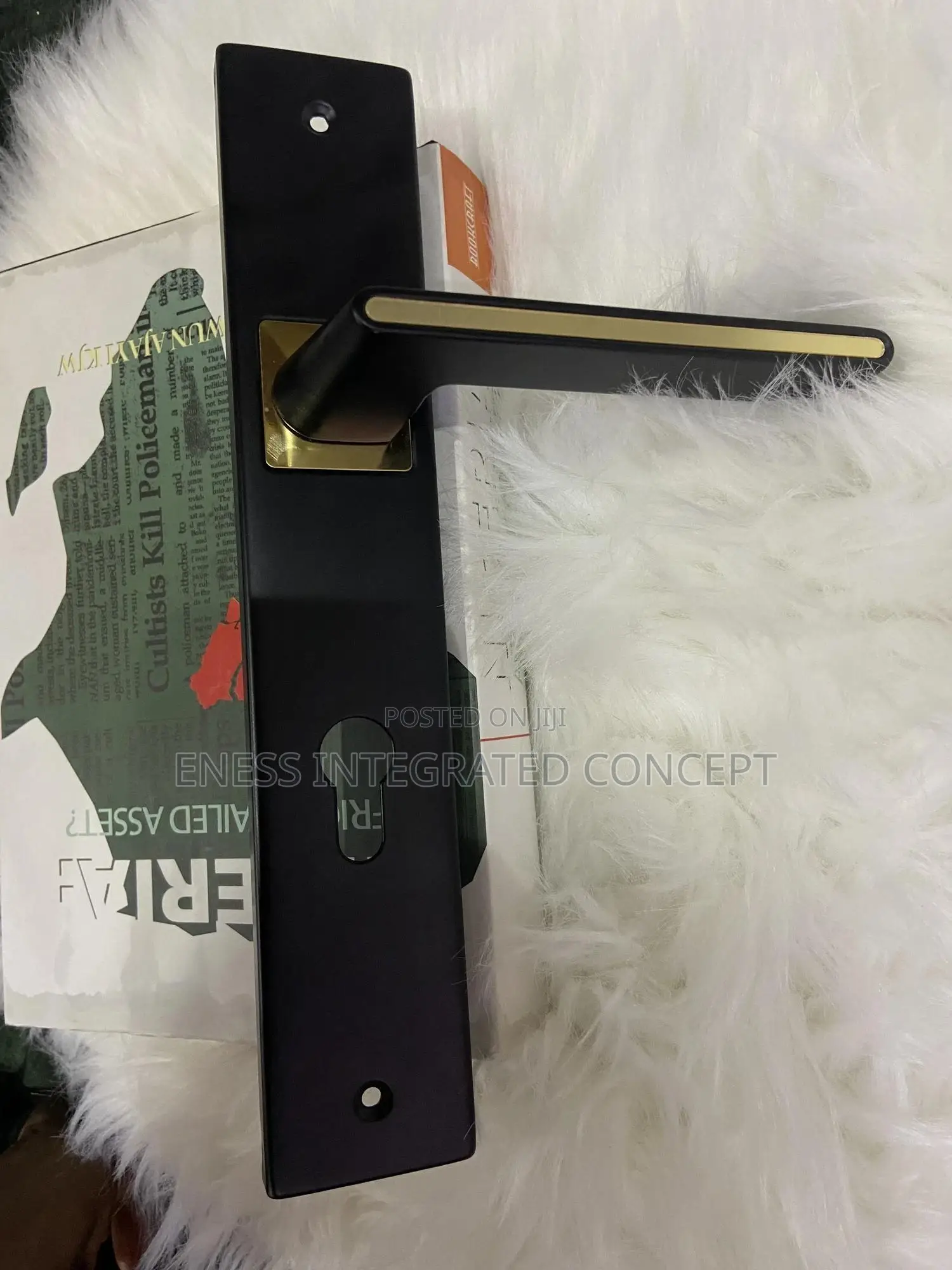 Simplified Black Coated Door Lock Set