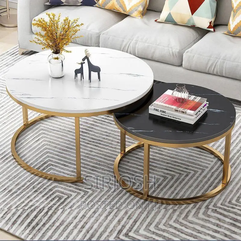 Faux Marble Top Center Table