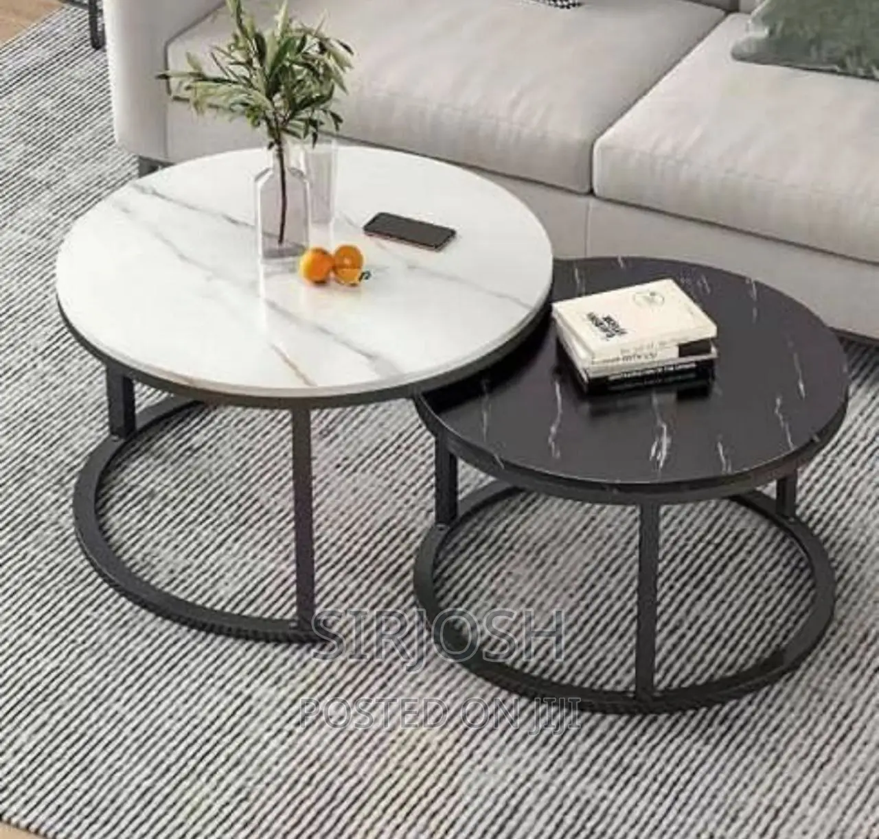 Faux Marble Top Center Table