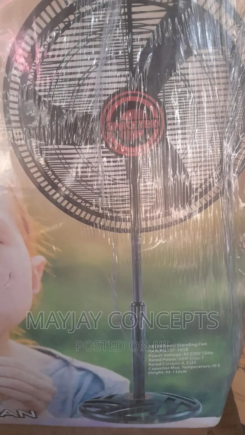 18inches Spacetek Standing Fan-Powered by Ox