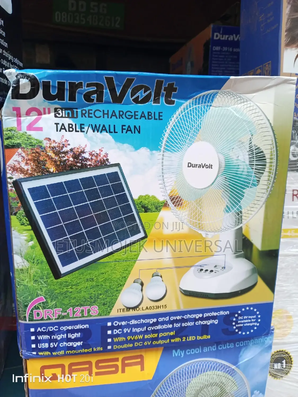 12inches Duravolt Solar Table Fan