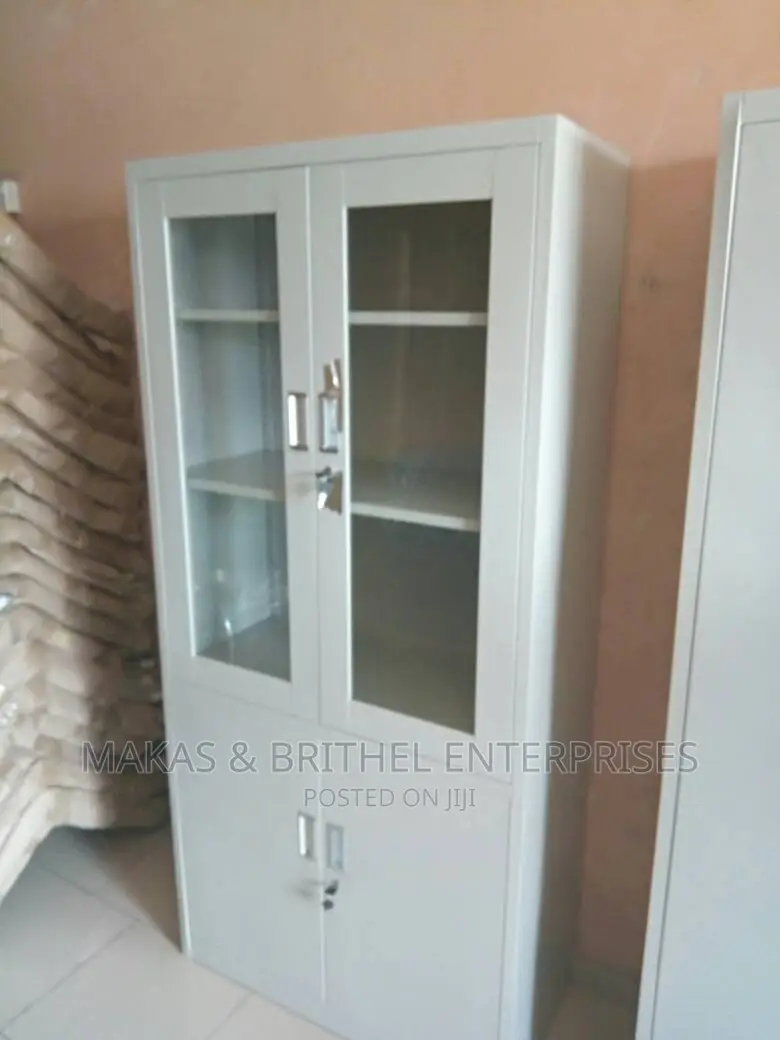 6/3 Half Glass Metal Book Shelf