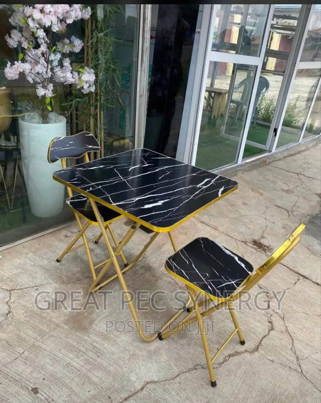 White Table and Chair (1 Table and 2 Chairs)