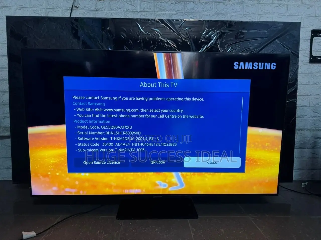 Samsung 55" Smart Ultra HD HDR Q80A Qled TV With Bixby