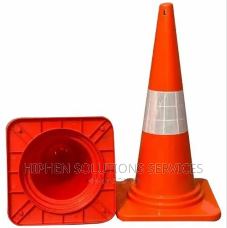 Cylindrical Red Traffic Cones