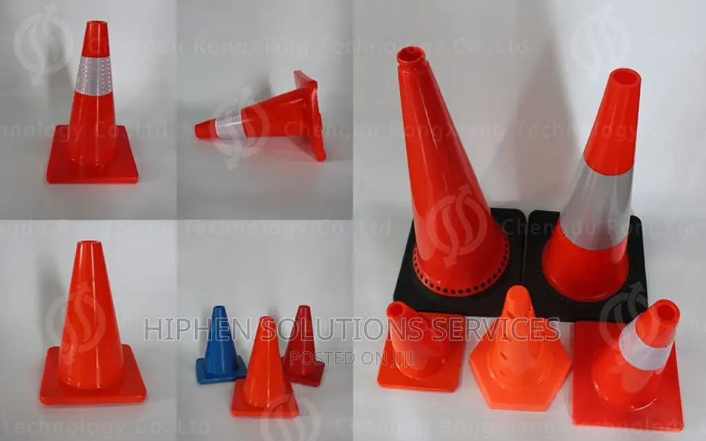 Orange & White Plastic Road Traffic Cone