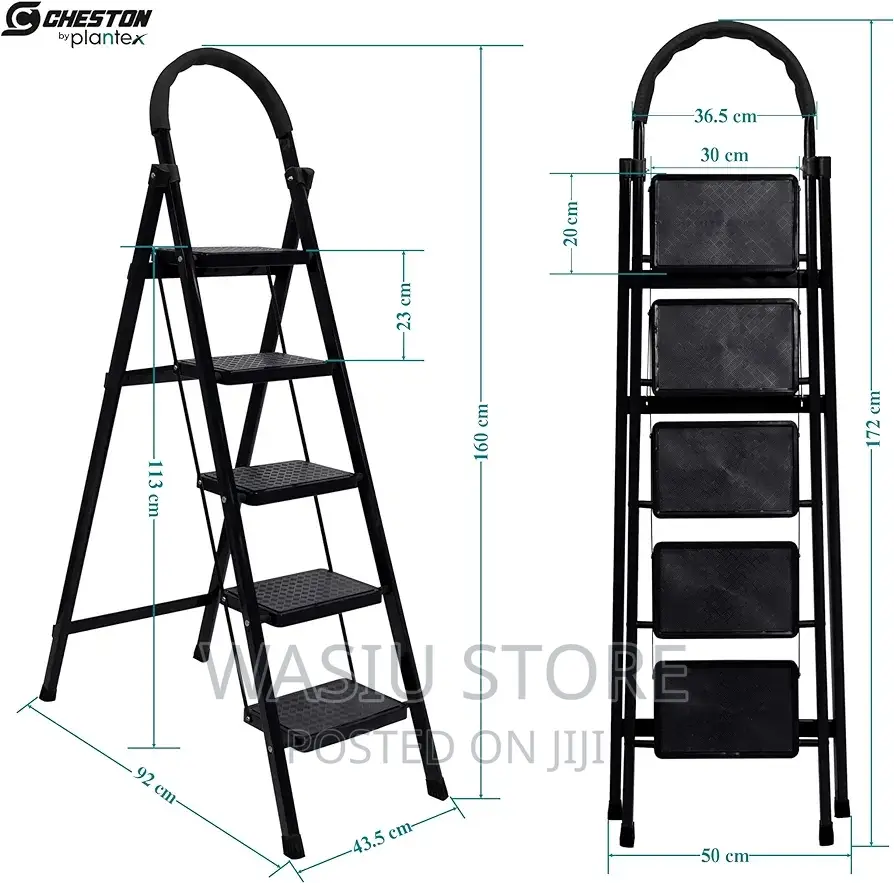5 Step Ladder for Home and Outdoor (Black)