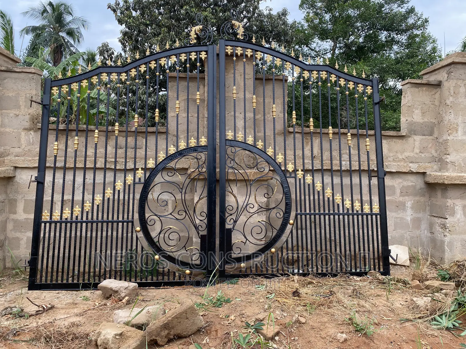 View Through Wrought Iron Gate