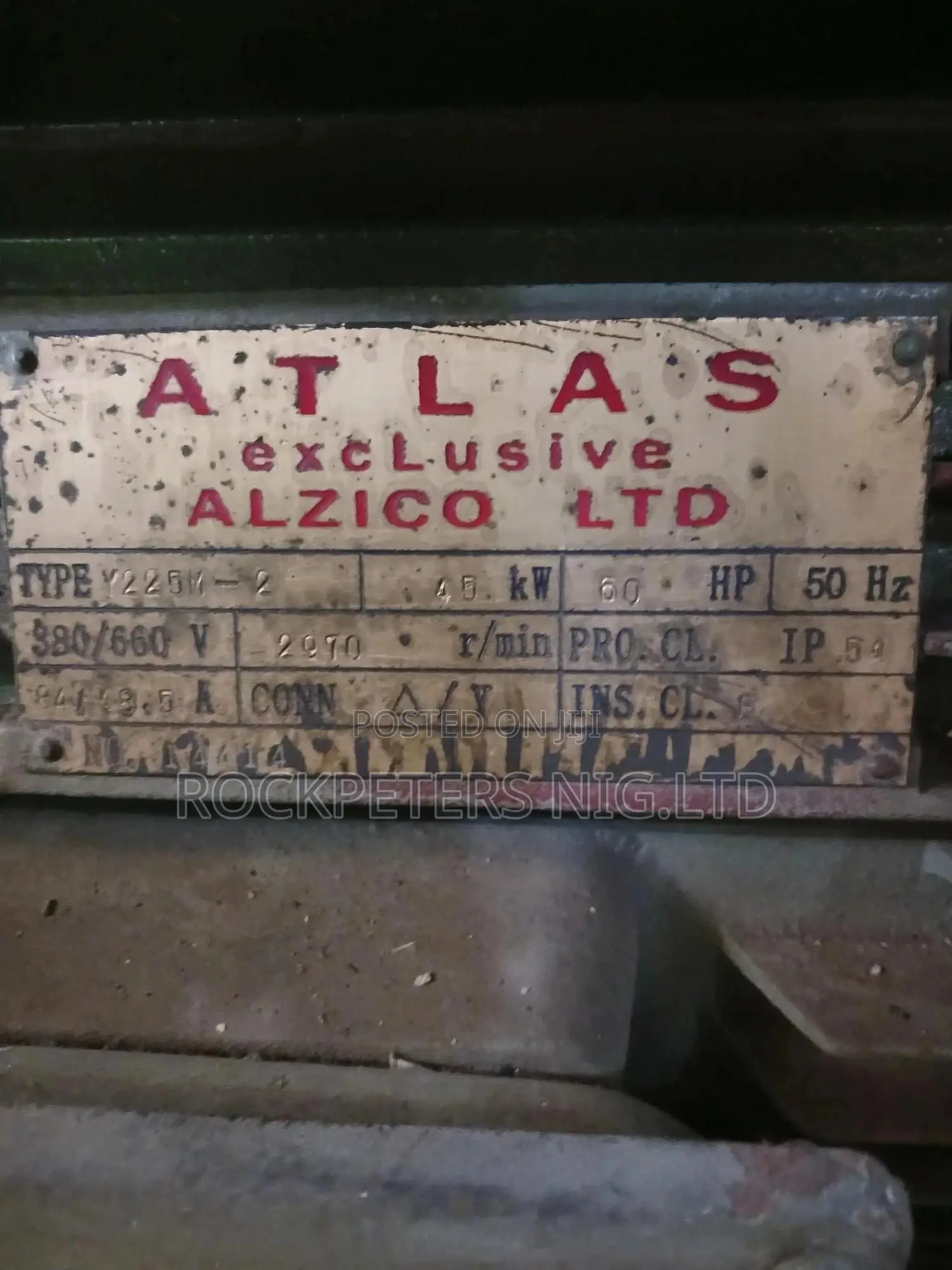 60hp Atlas Electric Motor Y225-M