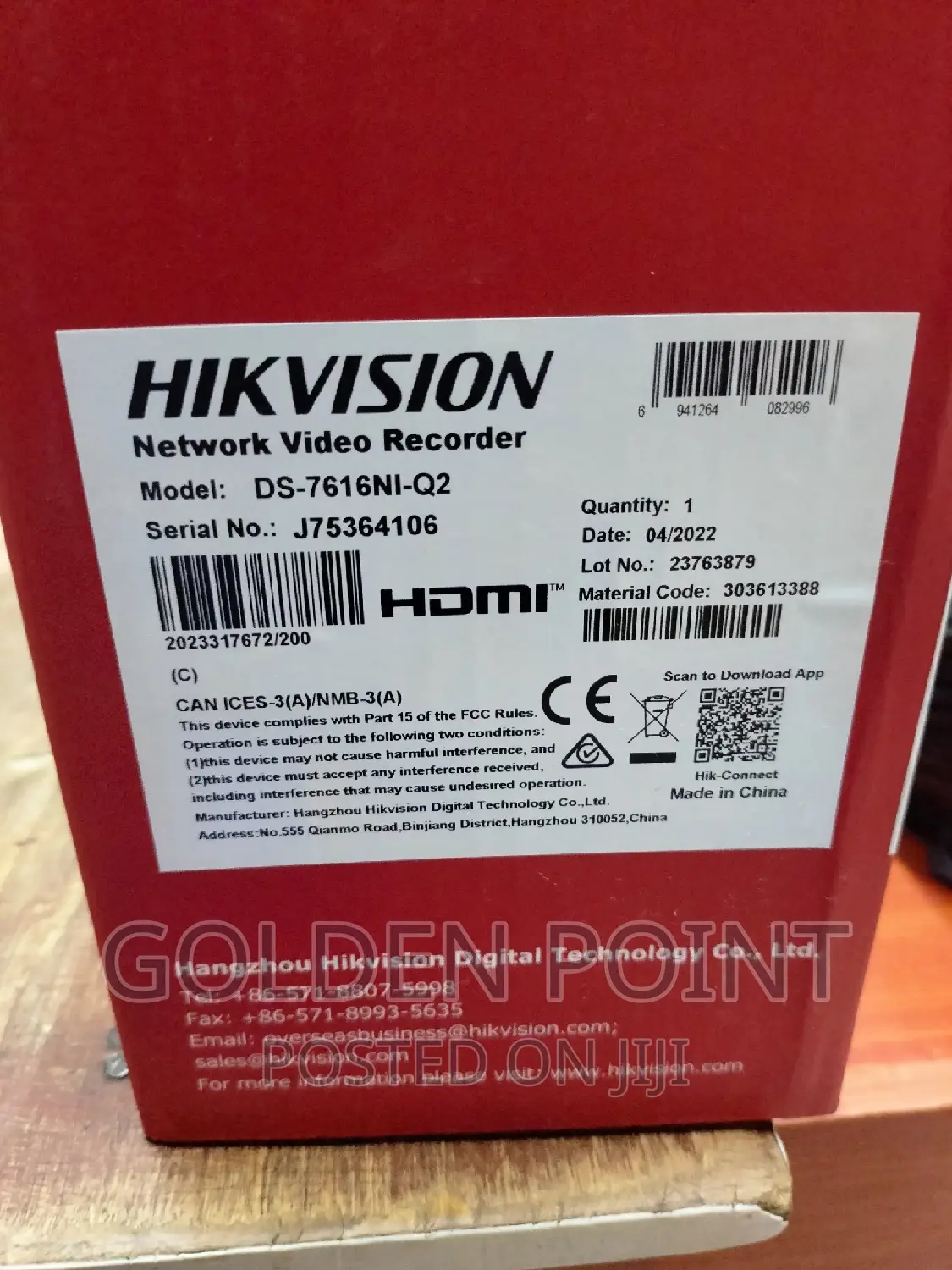 Hikvision Ds-7616ni-Q2 Without Poe NVR