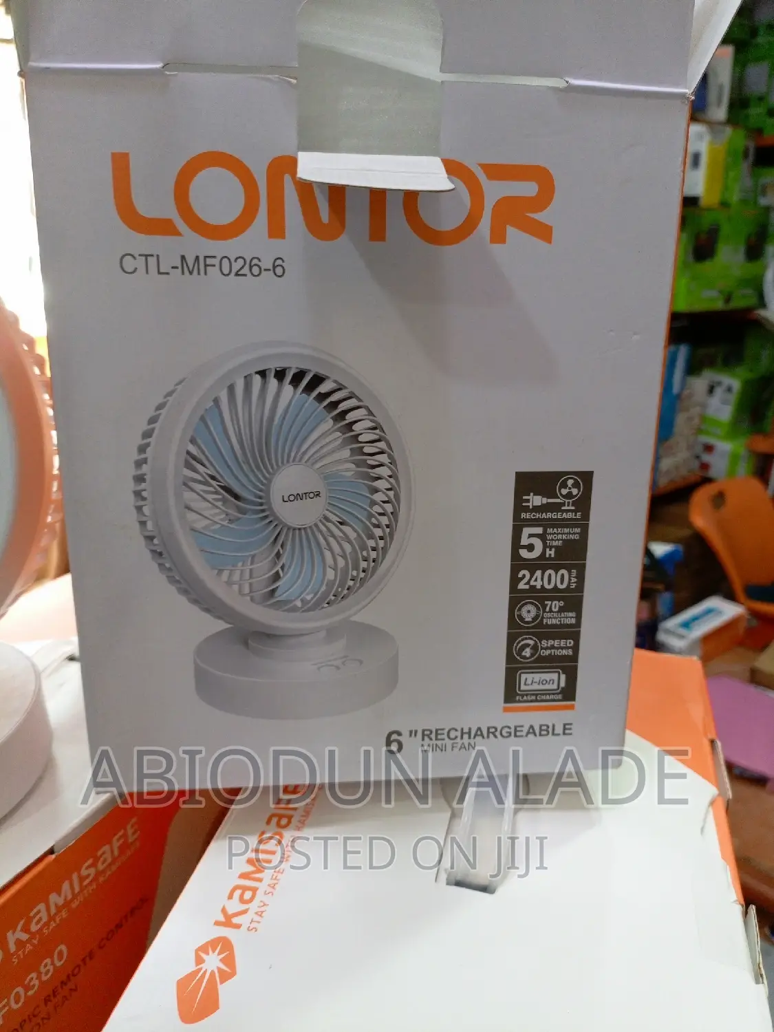 2400mah Lontor Rechargeable Fan
