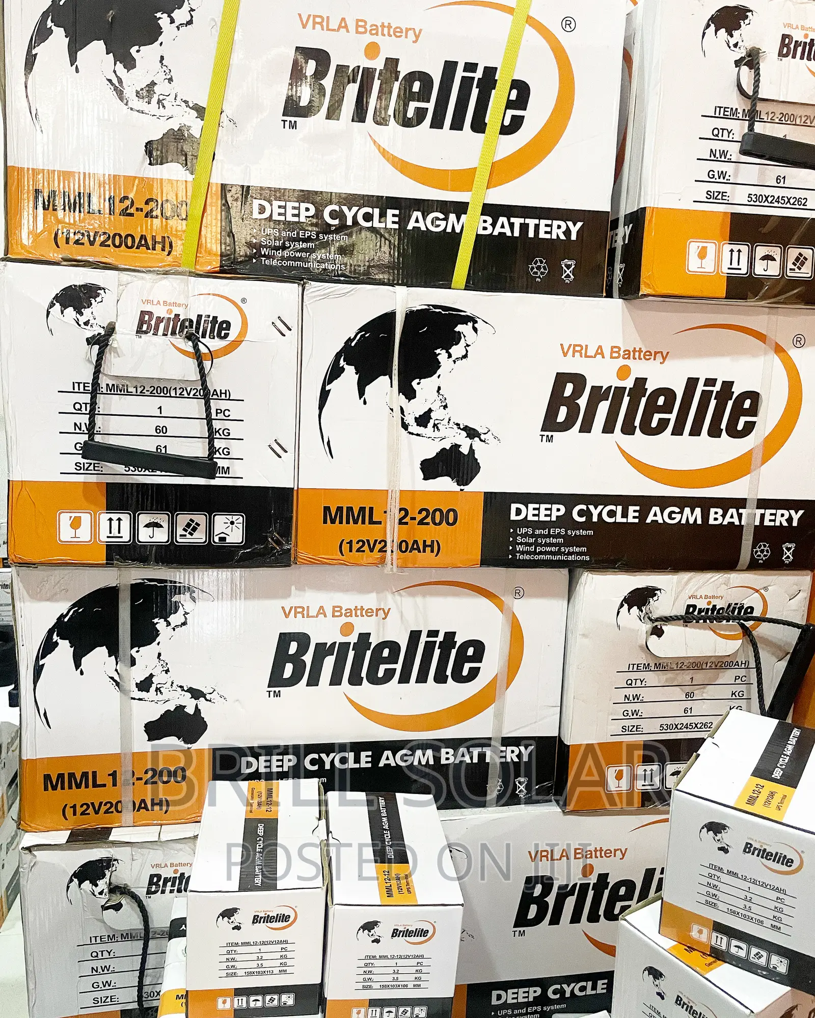 12v-200ah Britelite Solar Gel Battery