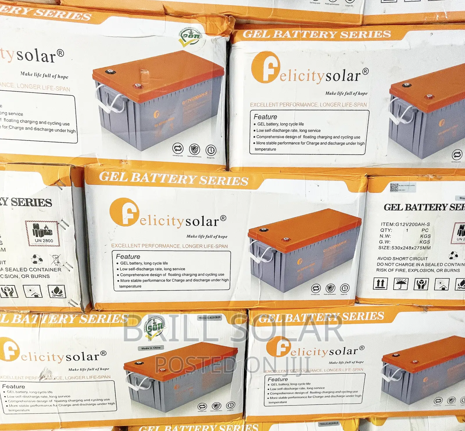 12v-200ah Felicity Solar Gel Battery