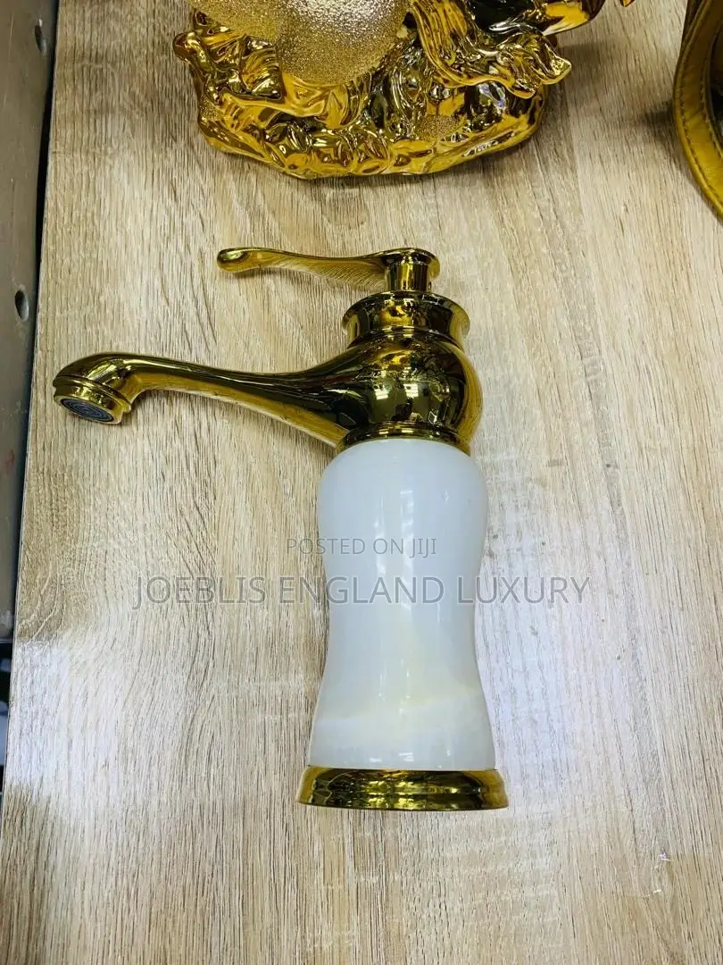 Short Gold Marble Basin Mixer