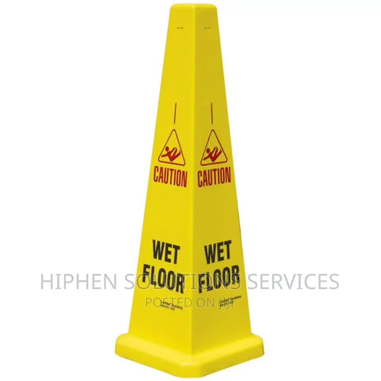 Floor Safety Cone Yellow Caution Sign