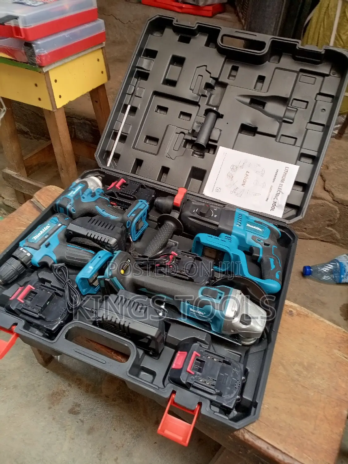 4 in 1 Cordless Angle Grinder, Drill, Impact, Rotary Hammer