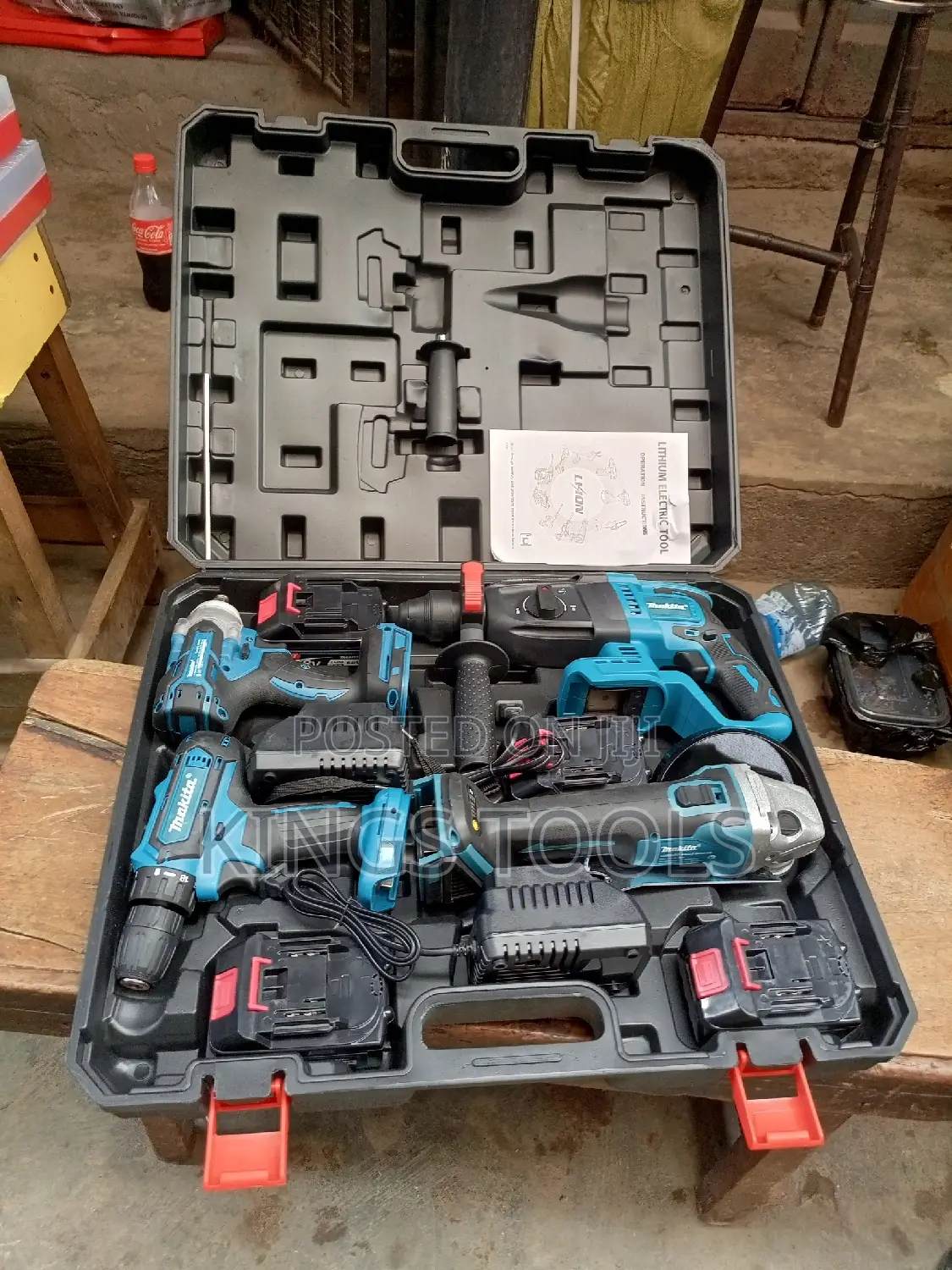 4 in 1 Cordless Angle Grinder, Drill, Impact, Rotary Hammer