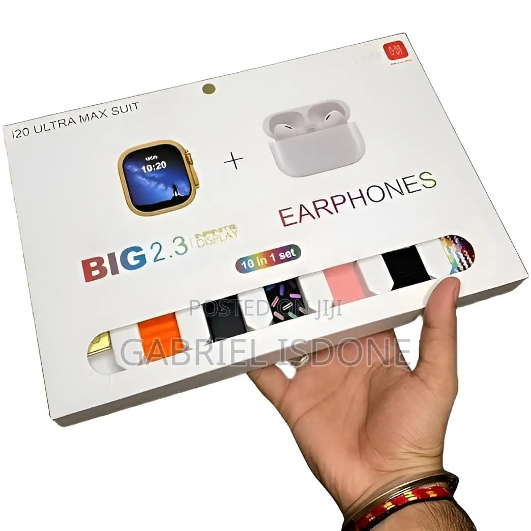 10 in 1 Set I20 Ultra MAX Suit Smartwatch + Aiirpods Pro