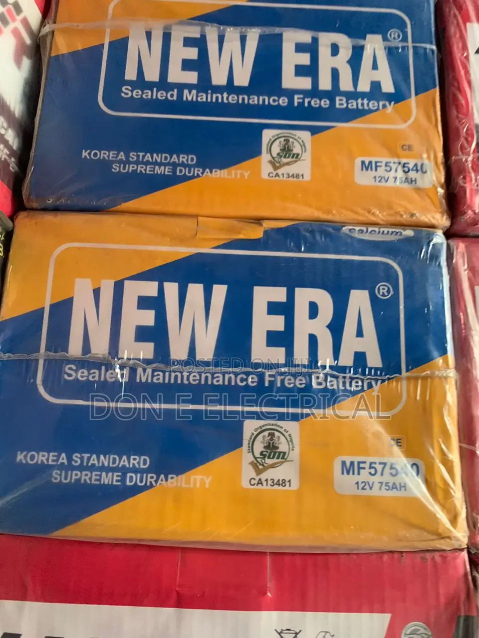 New Era Korea 12vs75ah Battery