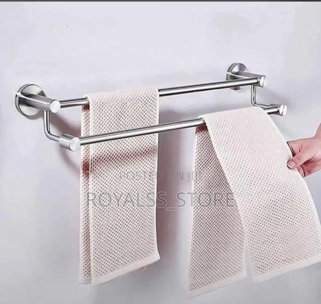 Stainless Steel Double Layer Bathroom Towel Hanger Towel Rack