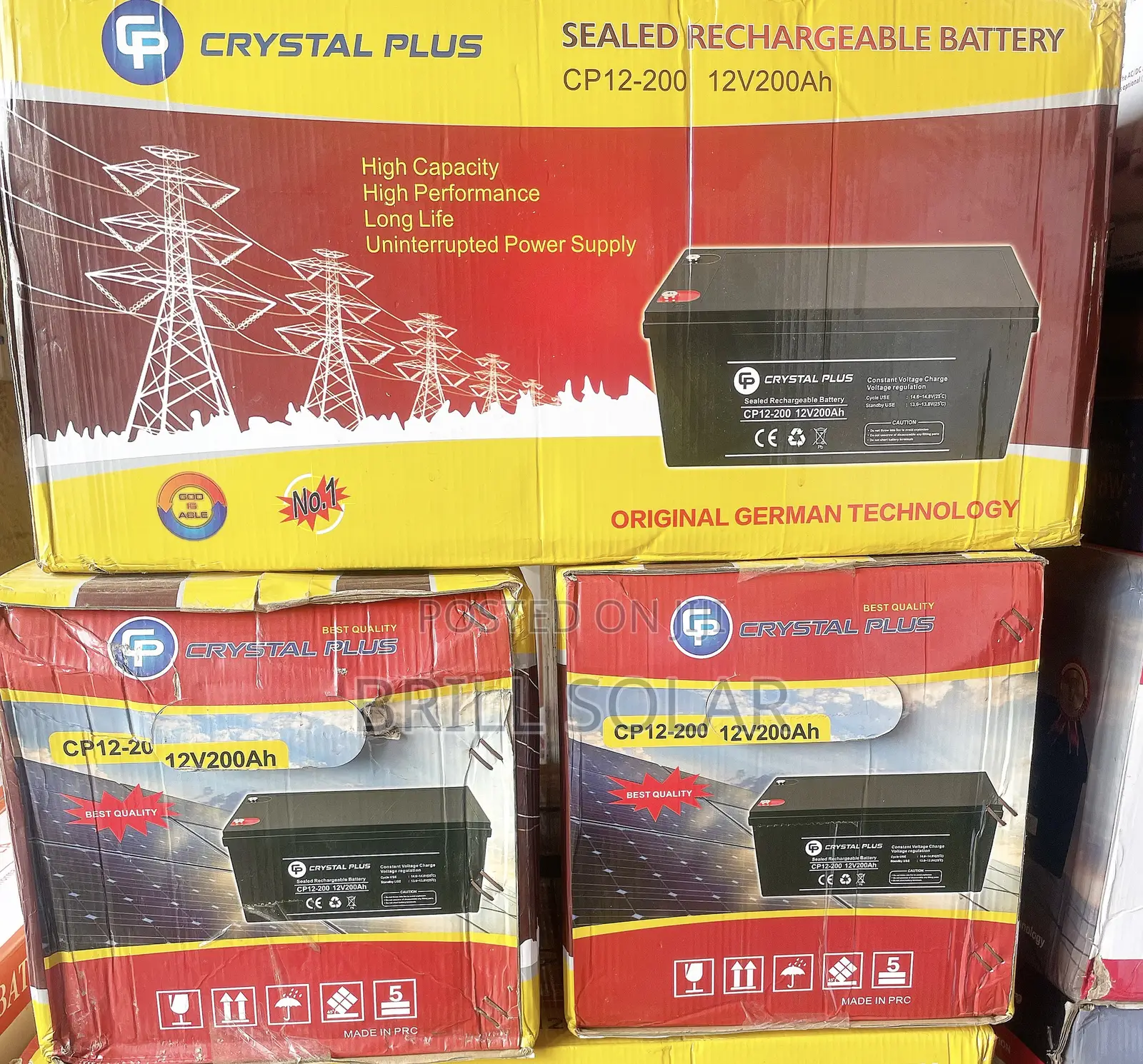 12v-200ah Crystal Plus Solar Gel Battery